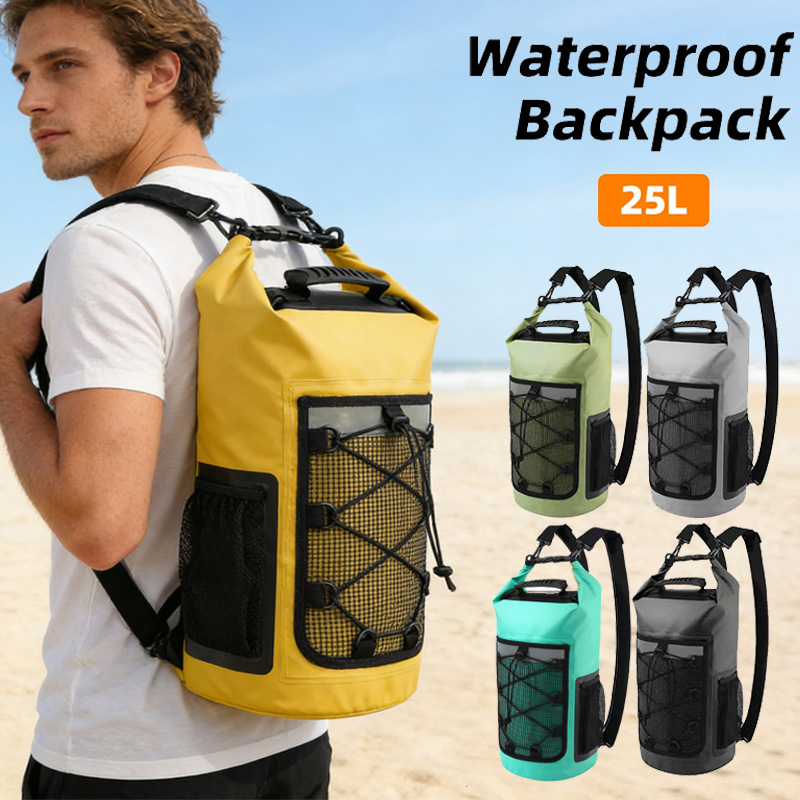Dry Bag Roll Top - 25L Waterproof Backpack Swimming Beach Dry