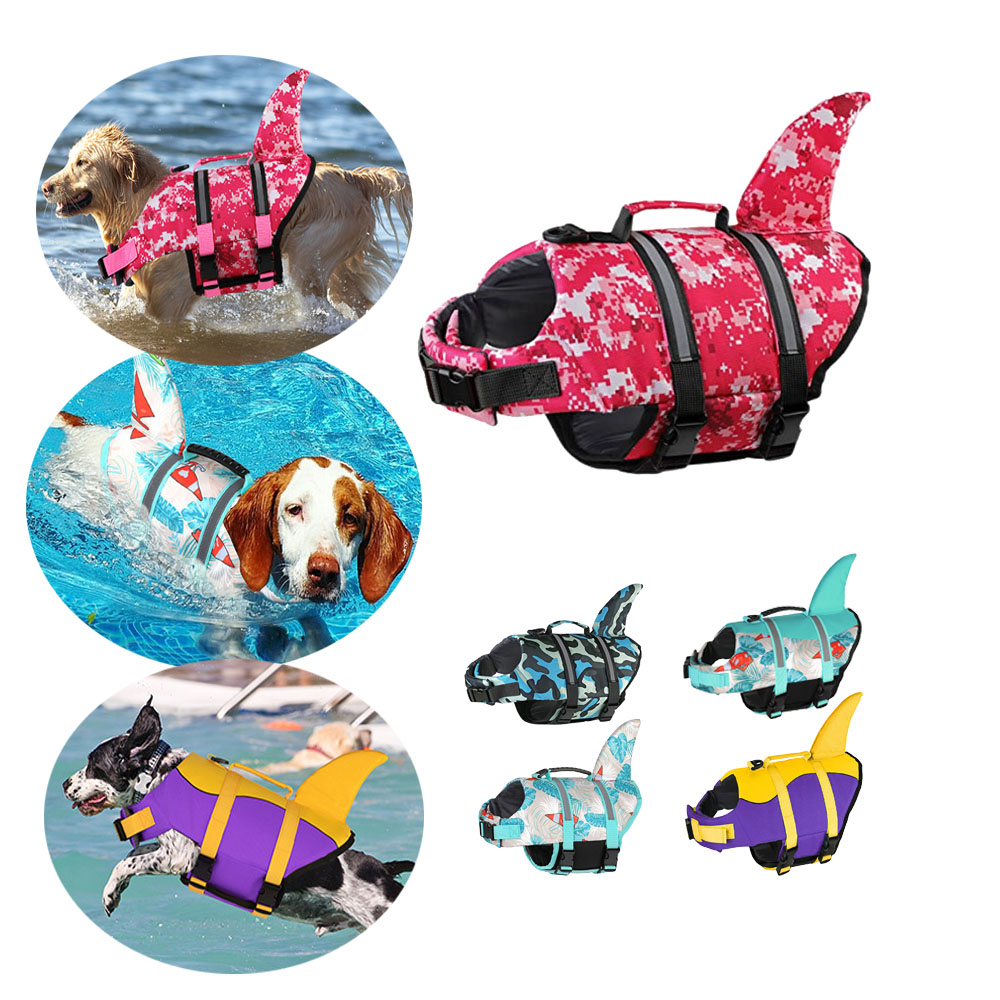 Dog Life Jacket Shark Ripstop  - đánh giá và giá Life Jacket Buoyancy